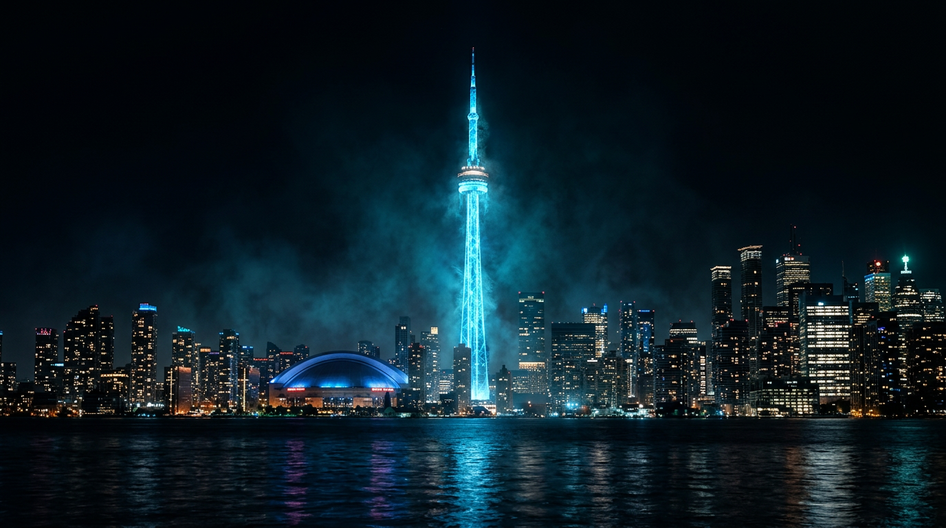 Toronto skyline at dusk